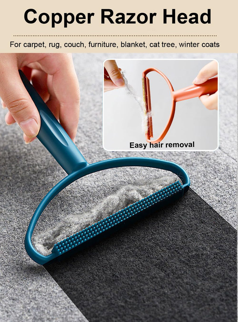 2 in 1 Pet Hair Remover, Pet Hair Remover Fur Remover Dog Hair Remover Cat Hair Remover, Cat Hair Remover Furniture Pet Hair Remover for Couch Pet Hair Remover for Laundry (Blue) Blue - PawsPlanet Australia