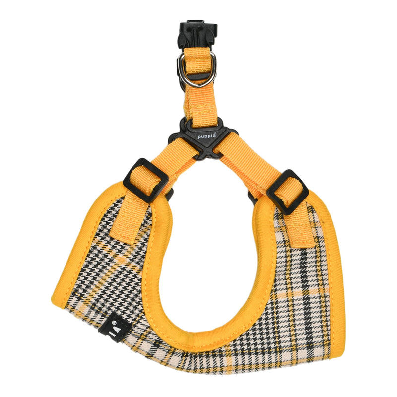 Puppia Lucas Dog Comfort Harness C (Step-in) Fashionable Checkered Pattern Spring Summer Harness for Small and Medium Dogs, Yellow, Large YELLOW_LUCAS