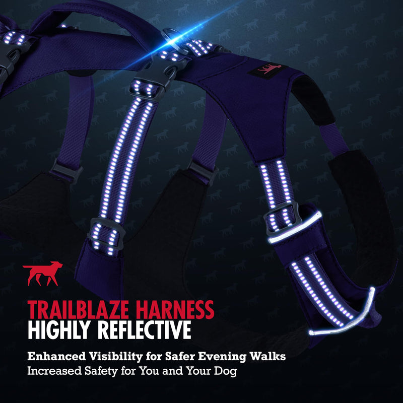 Tuff Pupper Escape Proof Dog Harness for Small Dogs | No Pull Lightweight Adjustable Harness | No Escape Multifunctional Outdoor Pet Gear | Strong Durable Breathable | Secure Comfortable Fit Deep Purple - PawsPlanet Australia