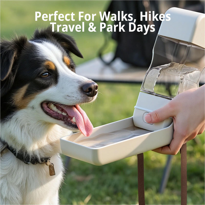 Dog Water Bottle, Portable Water Dispenser, Foldable Dog Bowls, Leak-Proof Pet Water Bottle with Poop Bag Dispenser, Puppy Essentials for Dogs On The Go Walking Hiking Travel, 13.5oz - PawsPlanet Australia