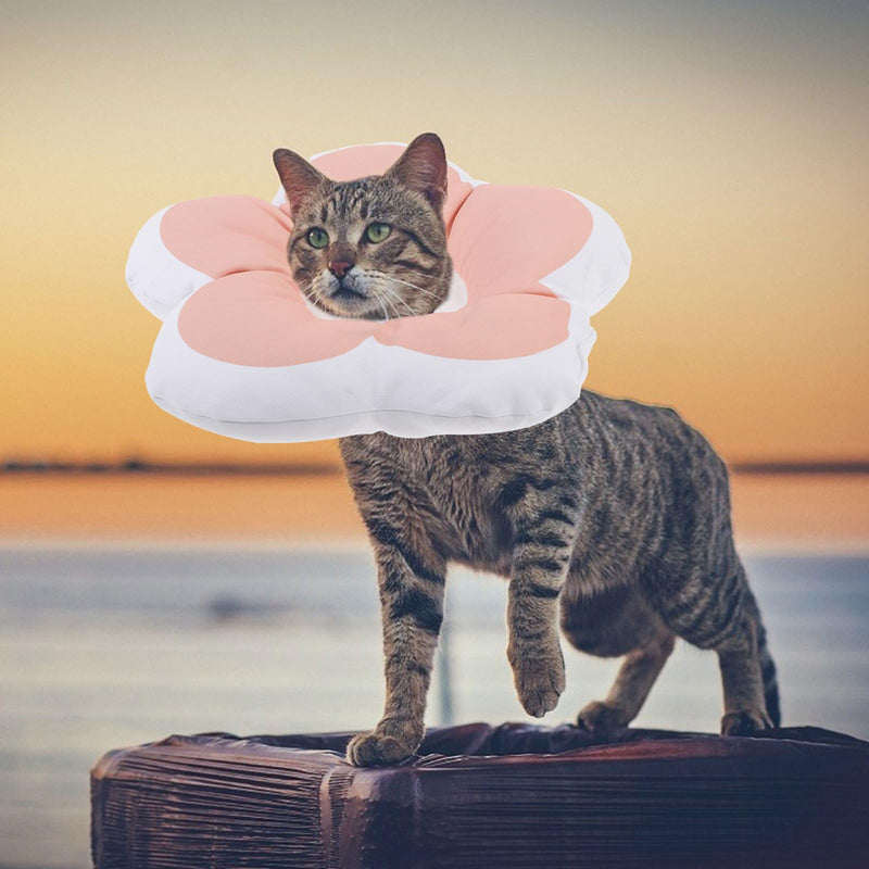 Supvox flower-shaped cat collar made of breathable PP cotton, comfortable and anti-lick protective collar for cats during recovery after surgery