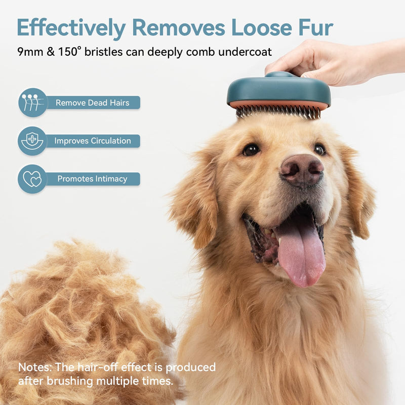 Aumuca Skin Friendly Self-Cleaning Slicker Brush for Dogs & Cats, Gentle Pet Grooming Tool for Shedding & Deshedding, Efficient Hair Remover for Long & Short Haired Pets Green - PawsPlanet Australia
