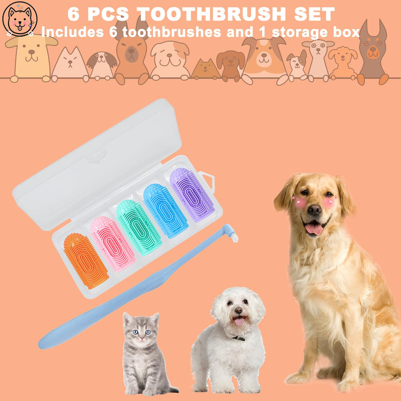 Dog Toothbrush Finger Toothbrush Cat Toothbrush 6Pack Dog Tooth Brushing Kit Dog Finger Toothbrush for Dog Teeth Cleaning&Dog Dental Care Dog Tooth Brush Puppy Tooth Brushing Kit - PawsPlanet Australia