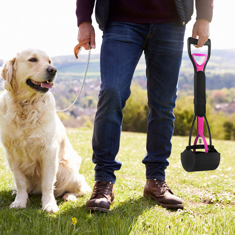 UPSKY Pooper Scooper for Large Small Dogs, Folding Dog Poop Scooper, Sturdy Spring and Premium Materials,Easy to Use for Grass, Dirt, Gravel Pick Up Shovel (Pink) 5.Pink