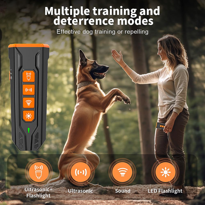 Dog Bark Deterrent Device - Anti-Bark Devices for Dogs,Rechargeable Ultrasonic Dog Bark Deterrent 30Ft Effective Control Range,Safe for Human & Dogs Portable (Black) Black - PawsPlanet Australia