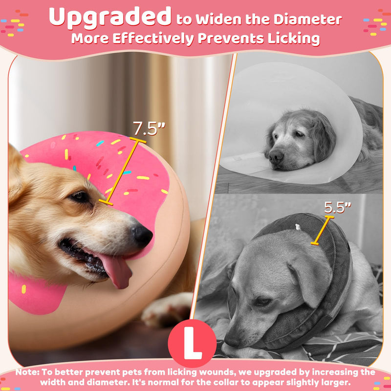 Gimars Dog Collar Leak Protection Large After Surgery, Neck Circumference 14-18 inch, Soft Donut Shaped Dog Collar, Alternative to E-Collar and Elizabethan Collar for Large Dogs pink L (neck circumference 35.6‚Äì45.7 cm)
