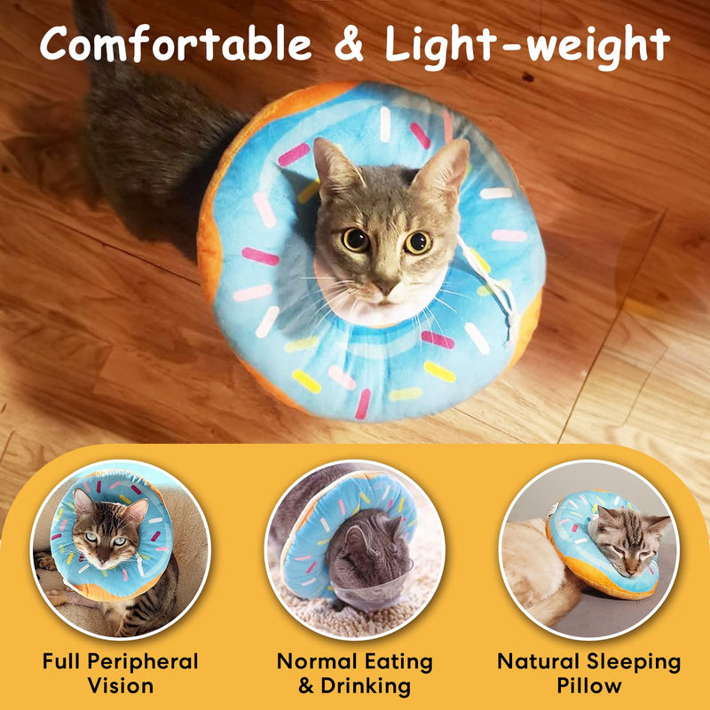 Cat Cone Collar Soft, Cat Donut Collar, Adjustable Cat Surgery Collar for Wound Healing, Elizabeth Collars are Suitable for Cats, Kittens, Puppies, Puppies After Surgery S - PawsPlanet Australia