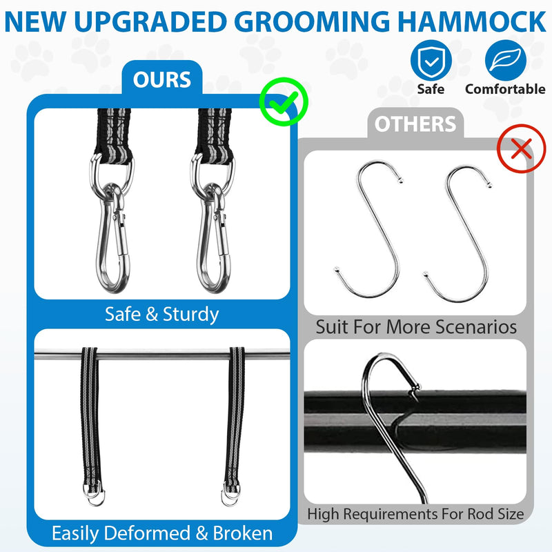 Pet Grooming Hammock Harness for Cats & Small Dogs (XXS), Dog Nail Trimming Sling with Clippers, Scissors & Nail File, Hanging Holder for Easy Grooming & Nail Care XXS for Cats & Tiny Dogs 8LB Gray