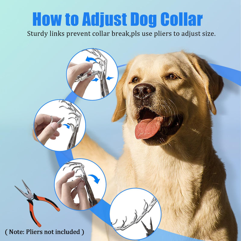 Prong Training Collar for Dogs, No Pull Collar Adjustable Dog Pinch Collar with Quick Release Buckle, for Small Medium Large Dogs, Extra Link and Caps (S: (13'' - 17'') 2.25mm) S: (13'' - 17'')2.25mm