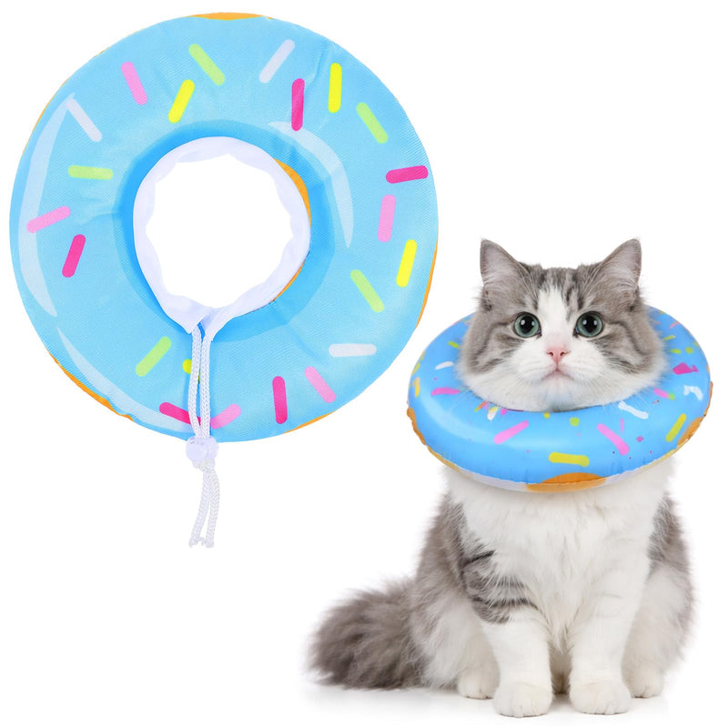 Cat Cone Collar Adjustable Cat Recovery Collars Soft Cone Cute Cats Collars After Surgery Kitten Recovery Cones to Stop Licking Pet Elizabethan Collar for Cats Kittens and Puppies（Blue）