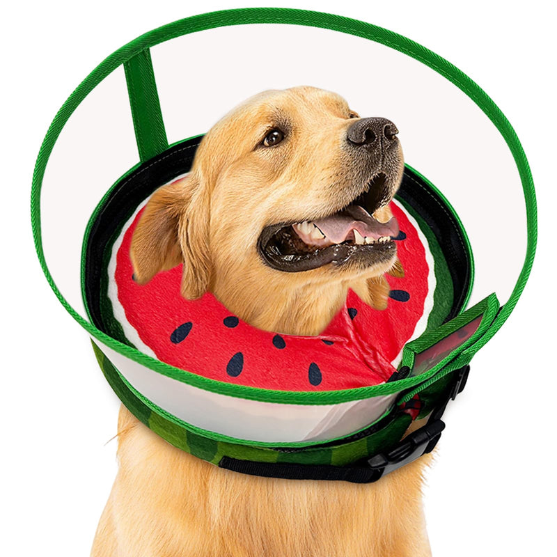 Inflatable Dog Cone Collar with Anti-Licking Clear Shield, Adjustable Elizabethan Collar, Soft Recovery Collar for Dogs, Dog Cones Alternatives for Large Medium Small Dogs & Cats