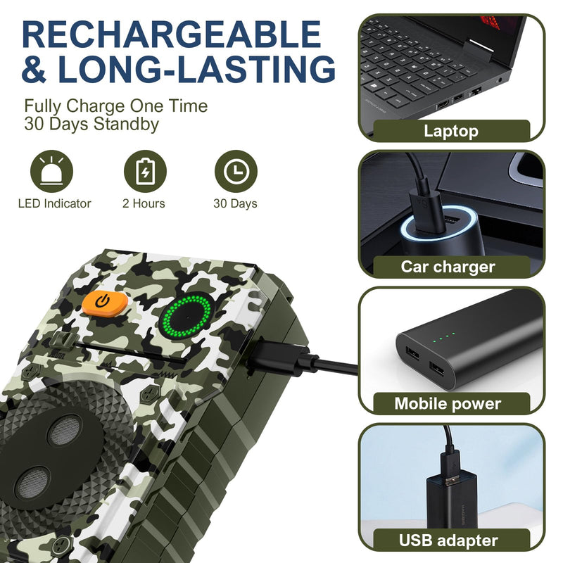 Anti Barking Devices, Ultrasonic Dog Barking Control Devices with 3 Modes, Rechargeable Bark Deterrent Devices Bark Box for Dog Outdoor/Indoor Use, Dog Barking Silencer Safe for Dogs & People A4 camo