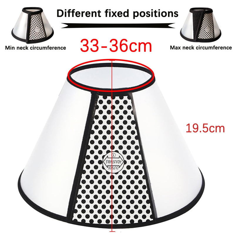SUQ Pet Cone Recovery, Small Size Cone Adjustable Elizabeth Protective Collar, Anti-Bite Lick Safety Neck Cover, for after Surgery Wound Healing, Bathing, Trimming Nails (33-36cm)