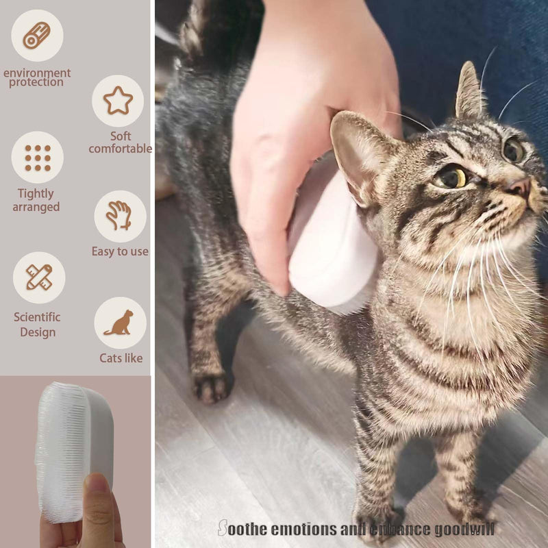 SoarExcelleryy Soft Fur Cat Brush - Over 1000 gentle cat tongue brushes with prickly serrations, suitable for sensitive cats - comfortable, lightweight, gentle, perfect for enhancing intimacy, white - PawsPlanet Australia