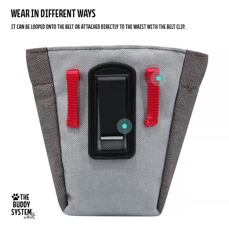 The Buddy System Buddy Bag with Belt - Waist Belt Bag with Magnetic Closure for Pet Training, Running, Walking - Pouch for Treats, Snacks, Toys, Kibble - Pack of 1 - PawsPlanet Australia