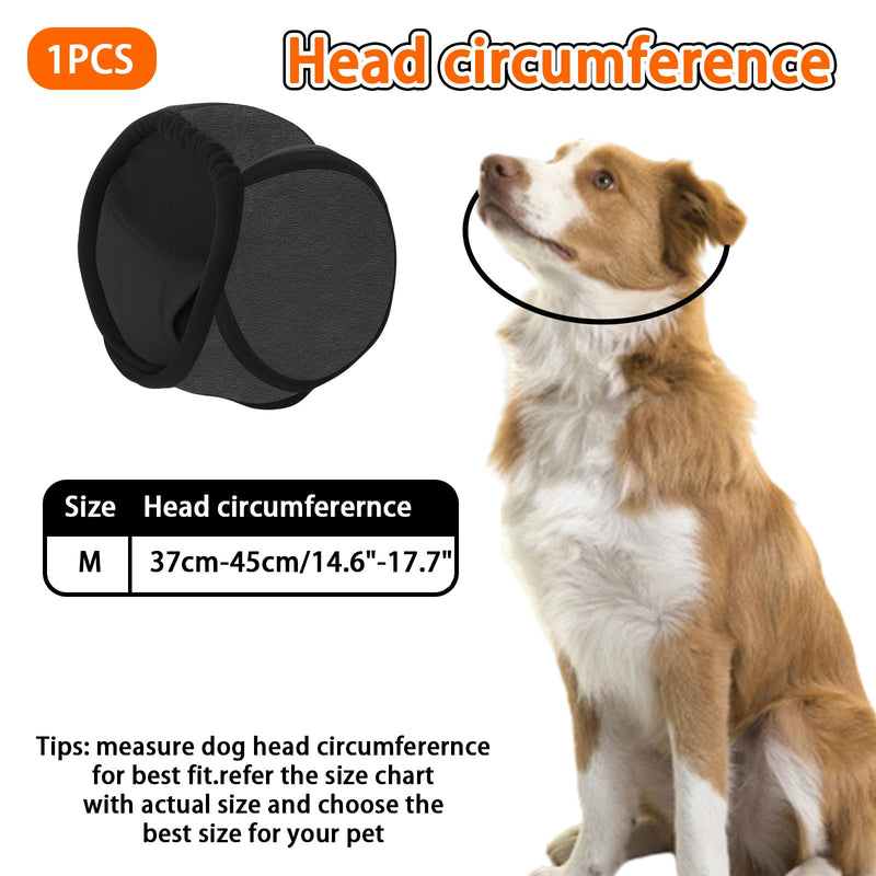 Dog Ear Protectors, Comfort Dogs Ear Muffs Noise Protection, Waterproof Adjustable Dog Snood Swim Ear Protectors for Bathing, Swimming, Travel, Outdoor Activities (Gray, M)