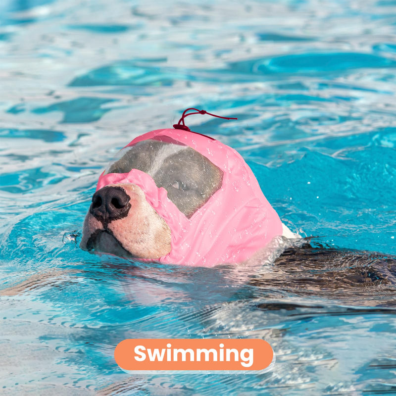 Nanaki Adjustable Shower Caps for Dogs Ears Dog Ear Covers for Bath, Shower Cap Reusable Waterproof Ear Covers for Dogs, Dog Ear Protection for Bath Dog Bath Ear Protection Bathing Grooming Swimming Pink - PawsPlanet Australia