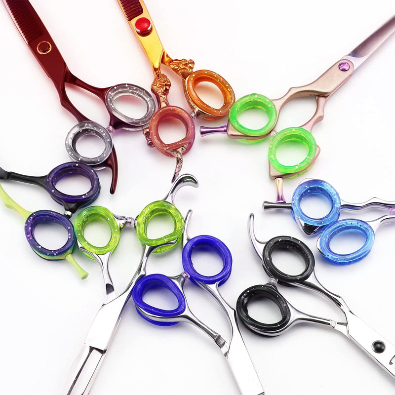16Pcs Soft Silicone Scissors Finger Rings Silicone Pet Shears Ring Shear Grips Inserts Finger Protector Soft Silicone Accessories (Red/Blue/Purple/Orange/Black/Pink/Transparant/Green) - PawsPlanet Australia