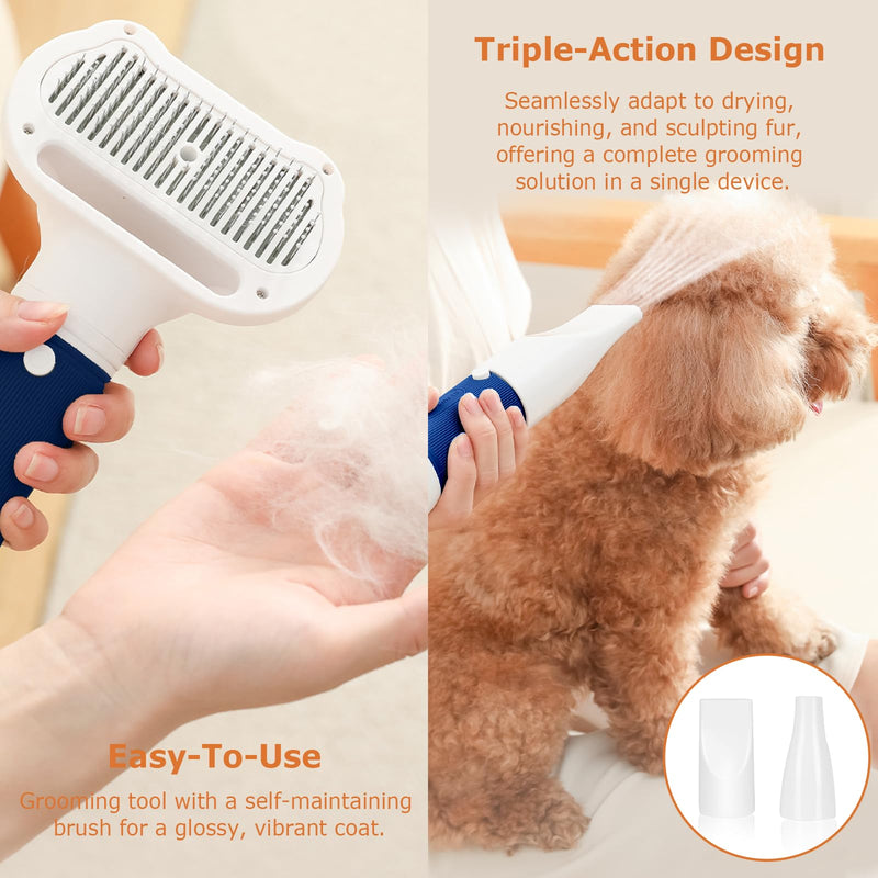 Professional Pet Grooming Dryer 3-in-1 Dog Blow Dryer with Brush, Adjustable Temp, Quiet & Portable - PawsPlanet Australia