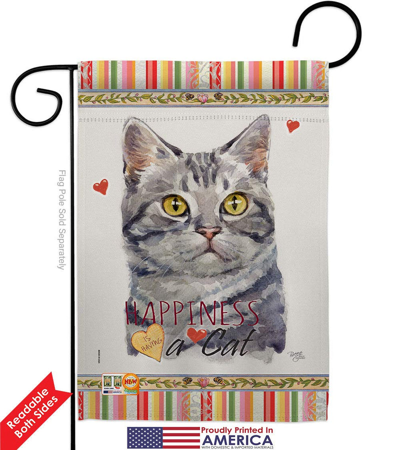 Breeze Decor Red American Short Hair Happiness Garden Flag-2pcs Pack Cat Kitten Meow Spoiled Paw Fur Pet Nature Farm Animal Creature House Banner Small Yard Gift Double-Sided, Made in USA - PawsPlanet Australia