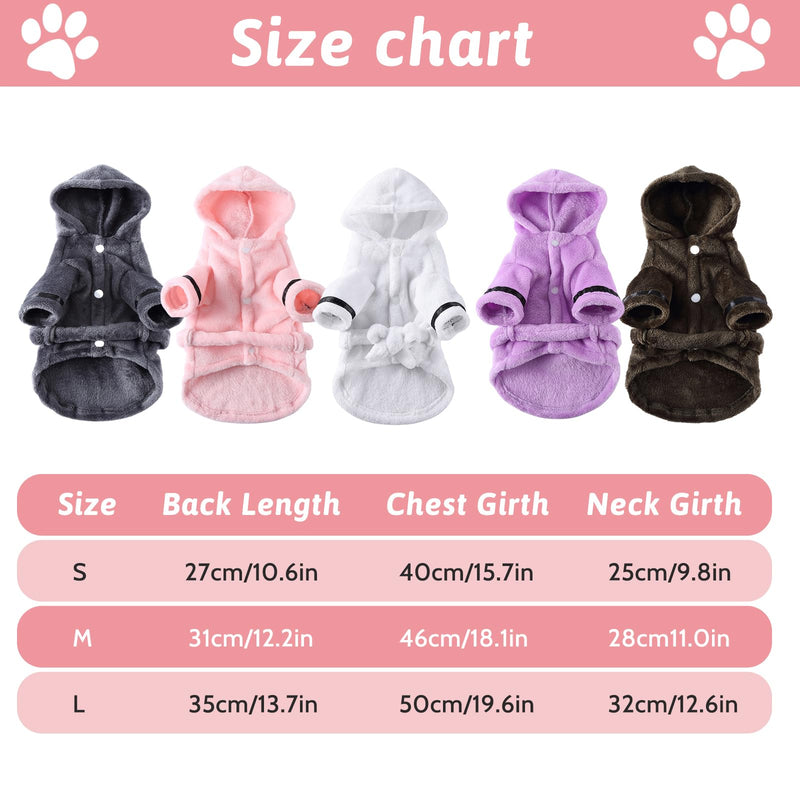 Petyoung Pet Bathrobe Dog Pajama Thickened Hooded Bathrobe Quick Drying and Super Absorbent Dog Bath Towel Soft Pet Nightwear for Puppy Small Dogs Cats Pink Medium - PawsPlanet Australia