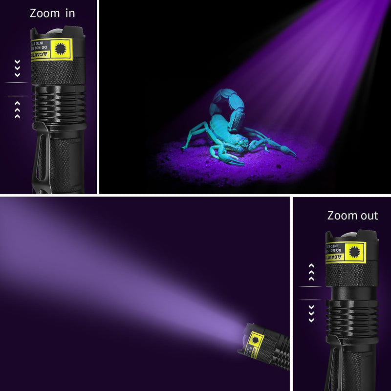 395nm UV Flashlight, Mini Ultraviolet Blacklight Detector for Dry Dog Urine, Pet Stains, Small LED Black Light Torch for UV Glue Curing, AC Leak Detection & Scorpions Finder - PawsPlanet Australia