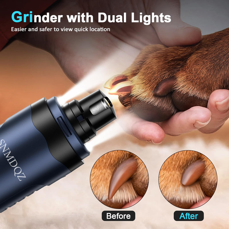 Dog Nail Grinder, Dog Nail Trimmers, and Clippers Kit with 2 LED Lights. Super Quiet Electric Pet Nail Grinder, Rechargeable, for Small, Medium, and Large Dogs & Cats, 2 Diamond Grinding Wheels. - PawsPlanet Australia
