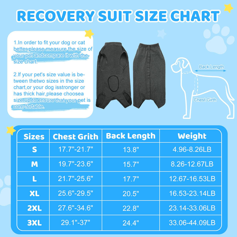 AURUZA Recovery Suit for Dogs Cats After Surgery, Dog Onesie for Surgery Recovery, Dog Surgery Recovery Suit Small Medium Large Dogs, Anti Licking Dog Surgical Suits 2XL - PawsPlanet Australia
