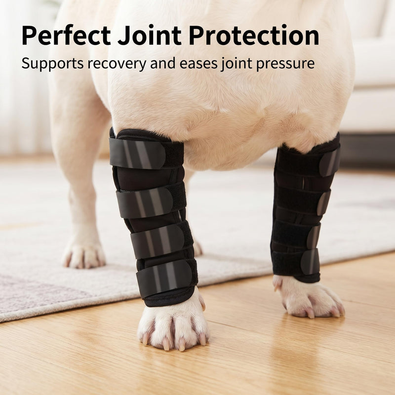 Dog Double Hind Leg Knee Brace, Black Size S, Adjustable Breathable Dog Joint Support Protector Wrap for Luxating Patella, Arthritis, Sprain & Post Surgery Recovery