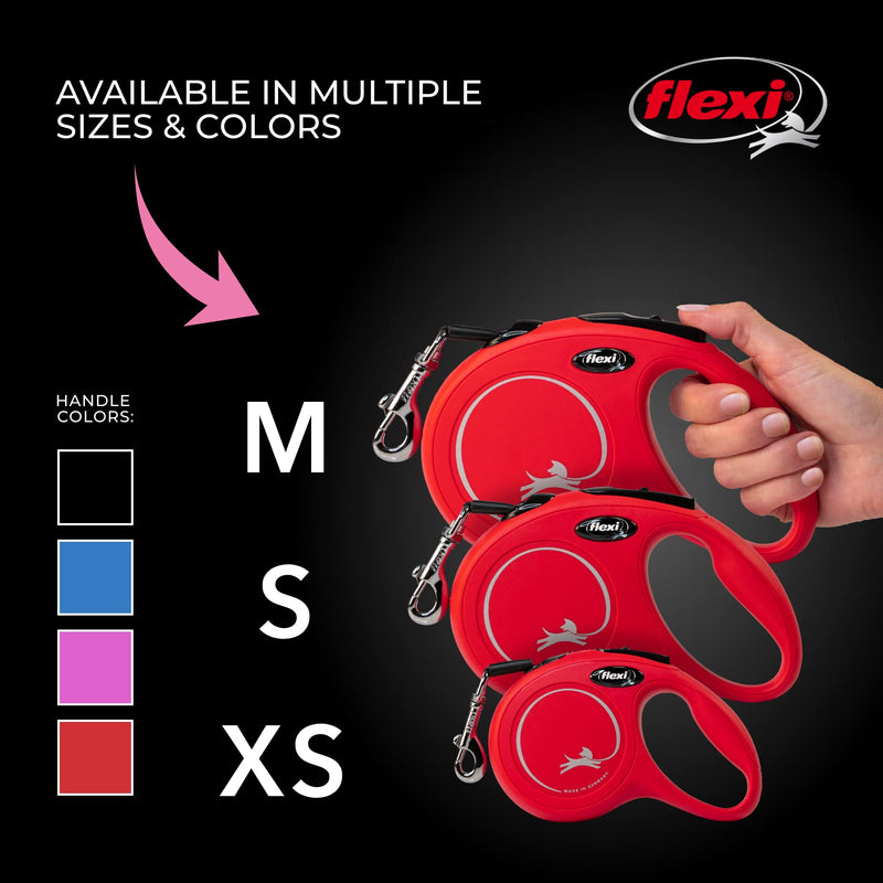 Flexi New Classic Retractable Dog Leash (Cord), 16 ft, Medium, Pink Medium - 16 ft - PawsPlanet Australia