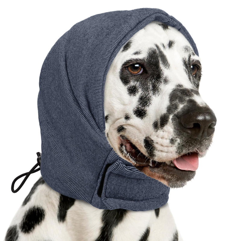 AOFITEE Dog Calming Hoodie, No Flap Ear Wraps for Dogs Anxiety Relief, Dog Ears Cover Noise Protection Dog Noise Cancelling Ear Muffs, Dog Headband for Fireworks, Force Drying, Grooming, Bathing Large Grey