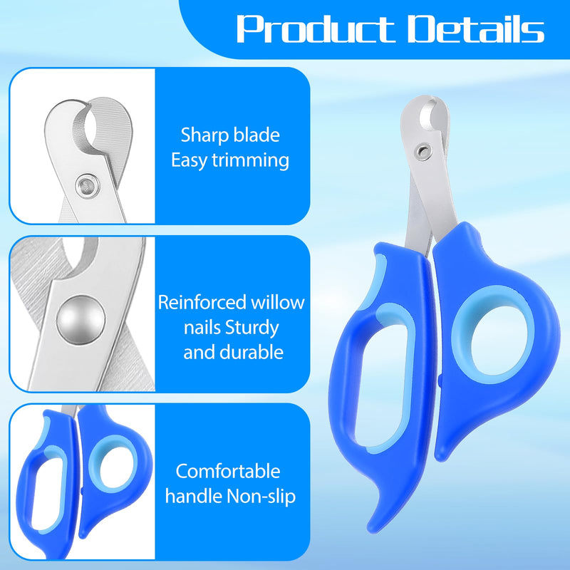 Stainless Steel Bearded Dragon Nail Clippers, Reptile Nail Clippers for Small Reptiles, Turtle, Chameleon, Hedgehog(Blue)
