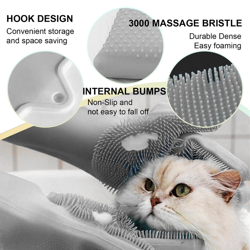 Dog Washing Gloves for Shedding & Bathing - 5-Finger Deshedding & Massage Gloves for Dogs & Cats, Reusable Heat-Resistant Silicone Brush Gloves, Gentle Hair Removal & Bathing Aid (Pair) (Blue) Blue - PawsPlanet Australia