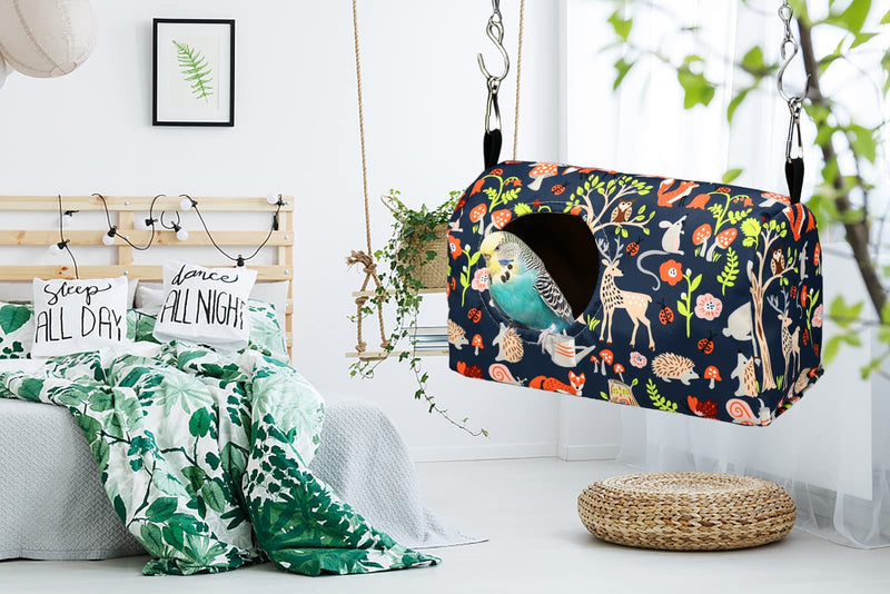 ShuRung Parrot Cockatiel Warm House Bird Nest Bed Winter Hanging Hammock Birds Sleeping Bed Parrot Hideway Bed Polyester Fabric for Parrot Parakeet Cockatiels Budgies Lovebird African Grey (S) S - PawsPlanet Australia