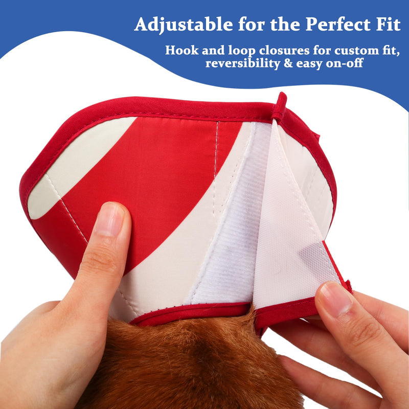 BARKLESS Soft Cone for Dogs, Comfortable E Collar for Dogs after Surgery to Stop Licking Scratching Biting, Soft Dog Cone for Large Medium Small Dogs, Adjustable Elizabethan Collar Red S