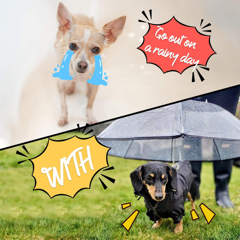 Namsan Clear Dog Umbrella for Small Dogs, Dog Umbrella Leash Keeps Dogs Dry in Rain Walking, Small Dog Rain Umbrella with Adjustable Leash, Self-Assembly