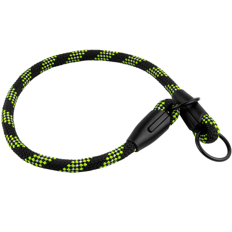 BronzeDog Rope Pro Training Dog Collar Braided No Pull Quick Release Round Lead Collars for Dogs Small Medium Large Puppy (XL - 23.6" Long, Green) XL - 23.6" Long