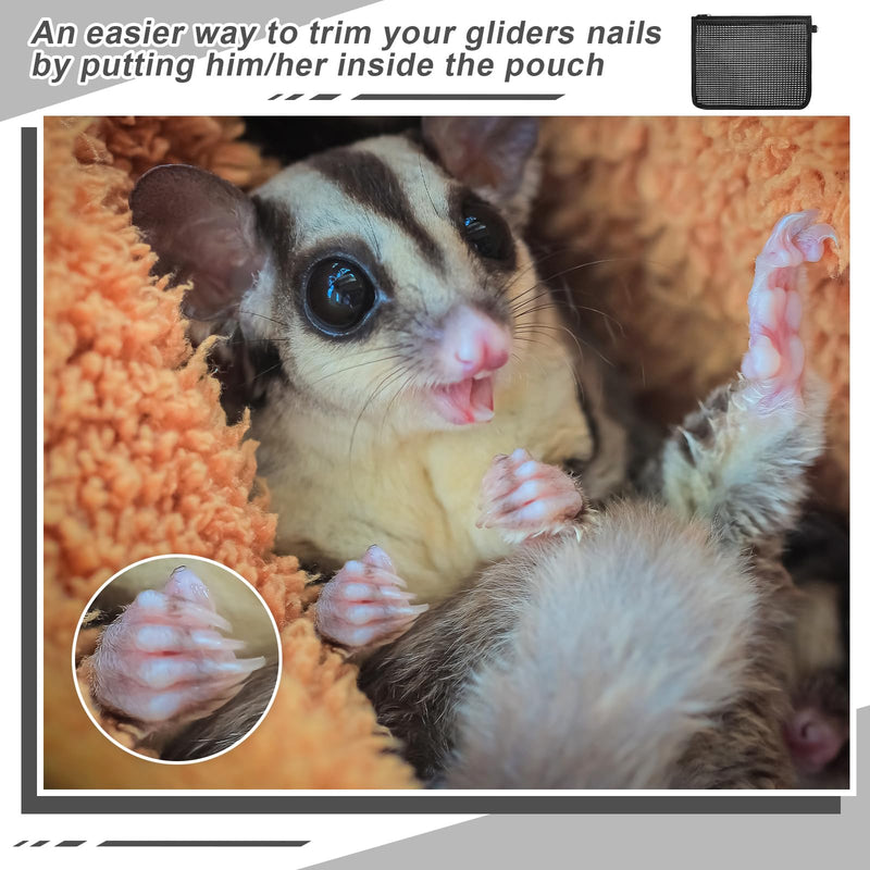 Abbylike 2 Pcs Sugar Glider Nail Trimmer Nails Trimming Pouch Mesh 7.87 x 9.84 inches Trim Bag for Guinea Pig Rat Ferrets Small Pets, Black - PawsPlanet Australia