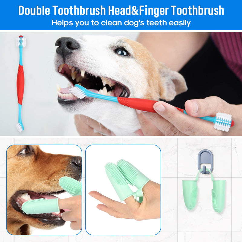 Dog Teeth Cleaning Kit for Pet Teeth Cleaning, Dog Plaque Remover for Teeth, 5 Modes Dog Tartar Remover for Teeth Care to Remove Stains Calculus, 10 in 1 Pet Cleaner Toothbrush (White) White - PawsPlanet Australia
