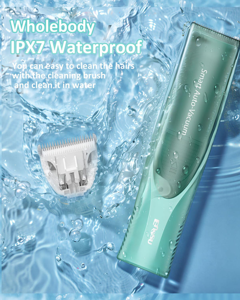 Baby Hair Clipper,Vaccum Hair Clippers for Kids/Toddlers,Cordless Baby Hair Cutting Kit with Two Modes,Baby Hair Trimmer Haircut Machine in Large Hairs Storage Space,Rechargeable,Waterproof Green - PawsPlanet Australia