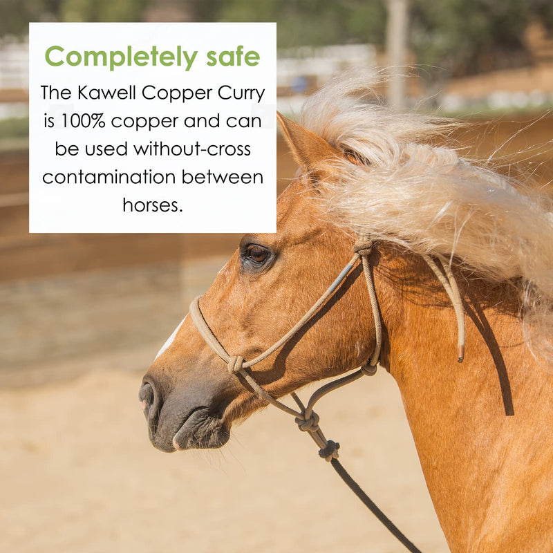 Kawell USA Oval Face Curry Comb Brush for Horse Grooming and Coat Care with Grip Handle - PawsPlanet Australia