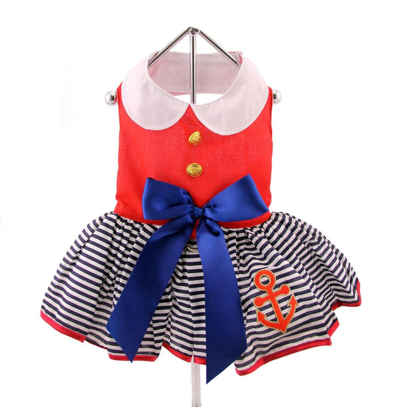 DOGGIE DESIGN Sailor Girl Dog Dress with Matching Leash (S) Small - PawsPlanet Australia