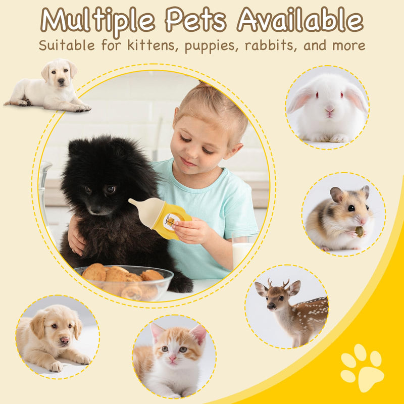 2PCS 20ml Pet Bottles for Nursing, Kitten and Puppy Feeding Bottle with Sponge Cleaning Brush, Easy Grip and Anti Leak Design - PawsPlanet Australia