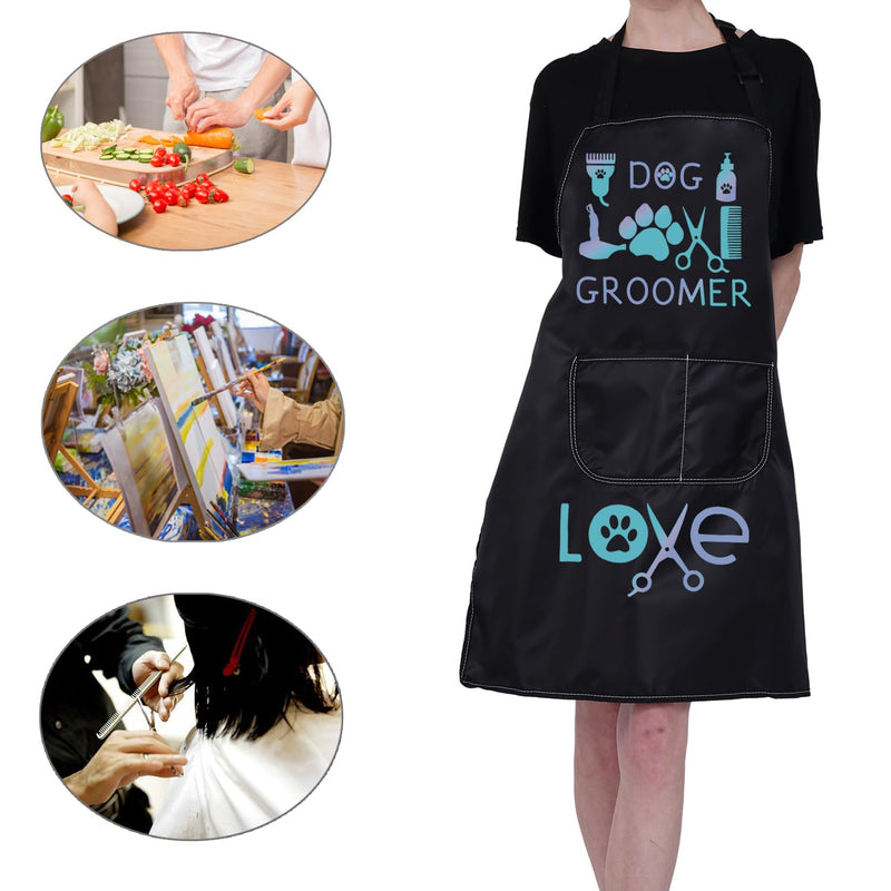 CMNIM Dog Grooming Apron Waterproof with Pockets Dog Groomer Aprons Dog Groomer Gifts Dog Hairdressers Apron Groomer Apron - PawsPlanet Australia