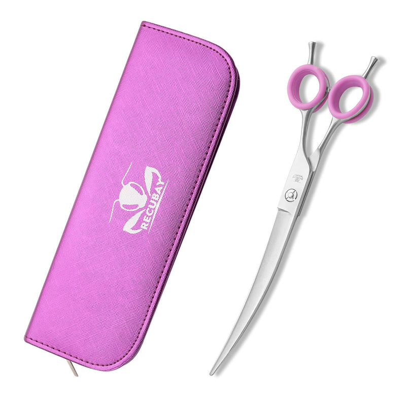 Dog Grooming Scissors, 8.0" Shears, Curved Scissors for Pet Hair Trimming. Matte Deluxe Dog Shears 8 Inch Curved - PawsPlanet Australia