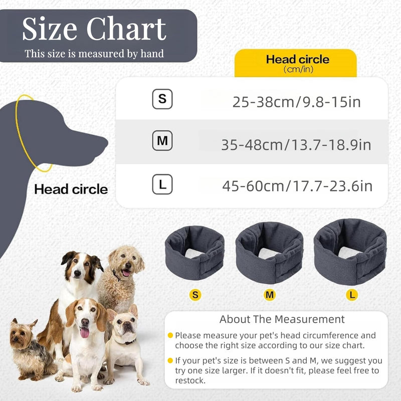 Dog Snood Ear Protectors Calming Hood for Dogs Ear Protection Anxiety Relief and Calming Noise Reducing Adjustable Muffs Dog Neck and Ear Warmer (S) S