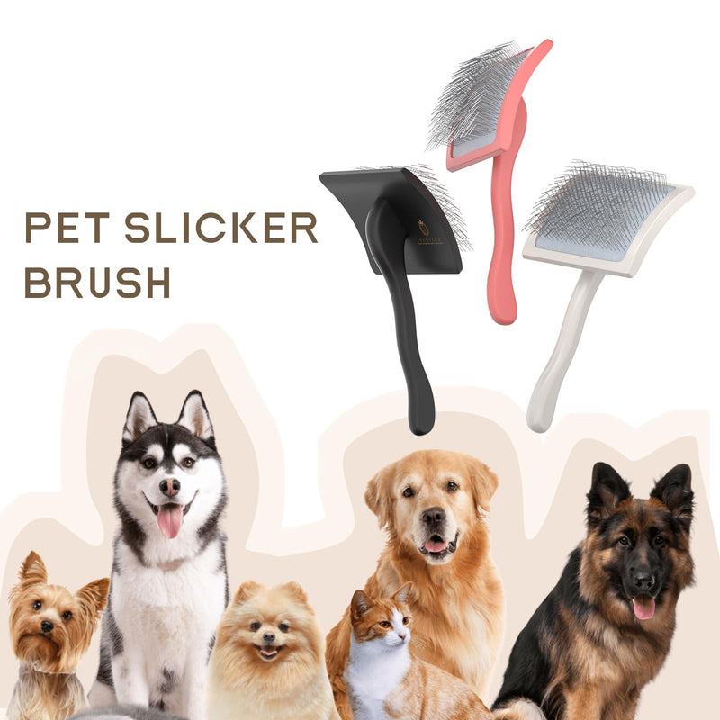 Slicker Brush for Dogs, for Golden Doodles with Long Hair, for Large Pet Dogs, Grooming Pet Hair, Cream White(Large) - PawsPlanet Australia