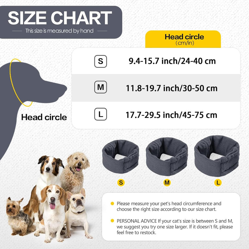 Dog Snood Ear Protectors Calming Hood Neck and Ears Warmer for Comfort, Anxiety Relief (M) M