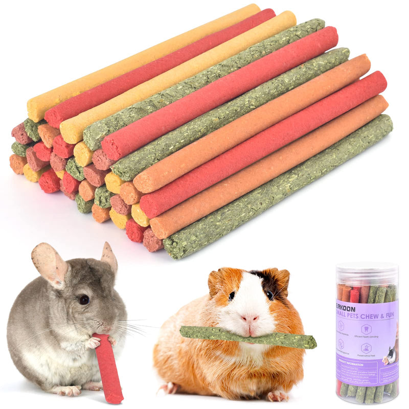 ERKOON 40Pcs Timothy Hay Sticks, Chinchilla Treats, Chew Toys for Teeth for Bunnies Guinea Pigs Gerbil 40 Pcs