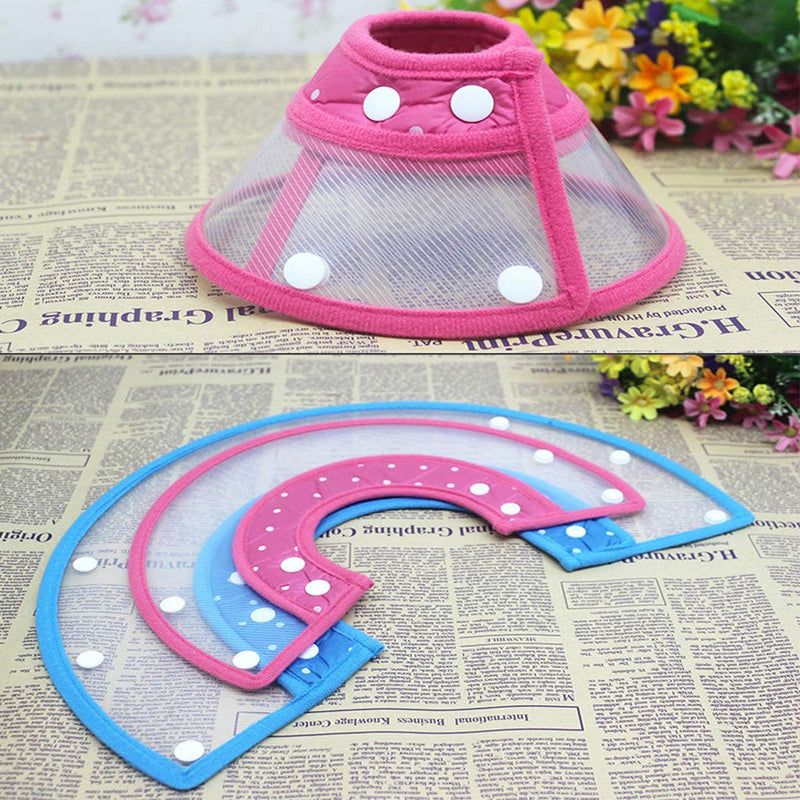 Andiker Pet Cone Recovery Dog Cone Adjustable Dog Collar Clear Padded Collar with Breathable Soft Edge Plastic Puppy Cone Protect the Neck Surgery Recovery Designed for Cats and Puppies (Small, Pink) Small